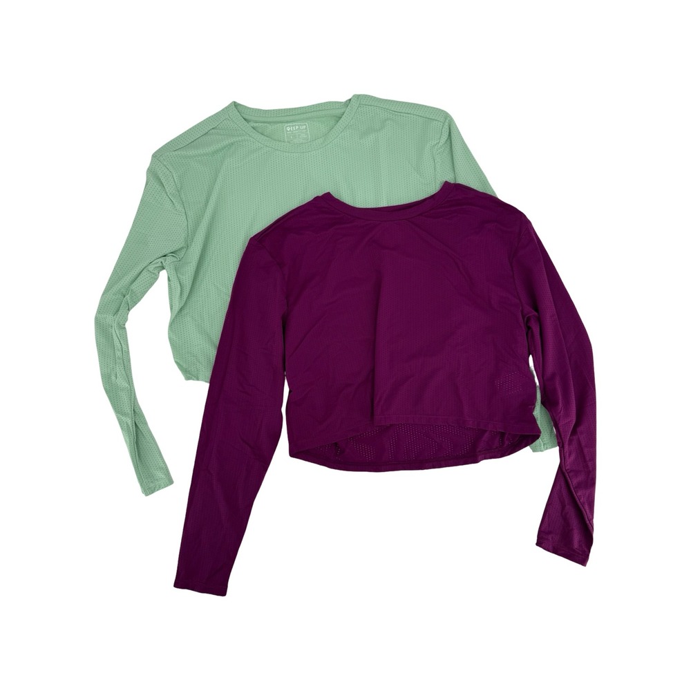 Lot of 18pcs Women's Yoga Long Sleeve Mesh Tops Size L Gym Active wear Wholesale